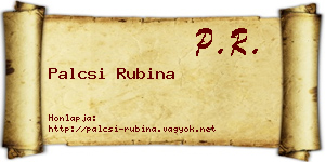 Palcsi Rubina névjegykártya